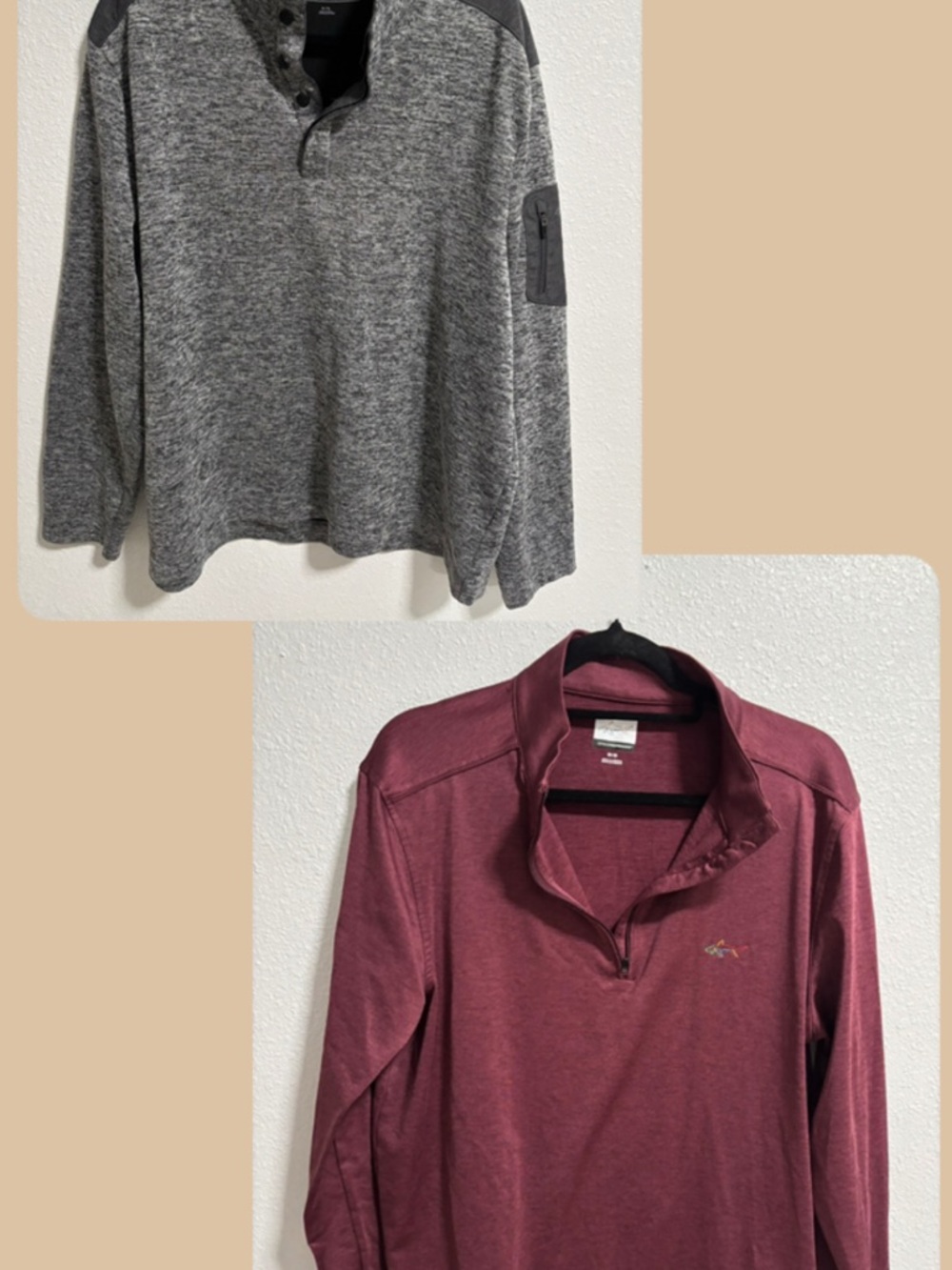 Greg Norman Collection Men’s Lightweight Shirt Jackets - Gray & Burgundy